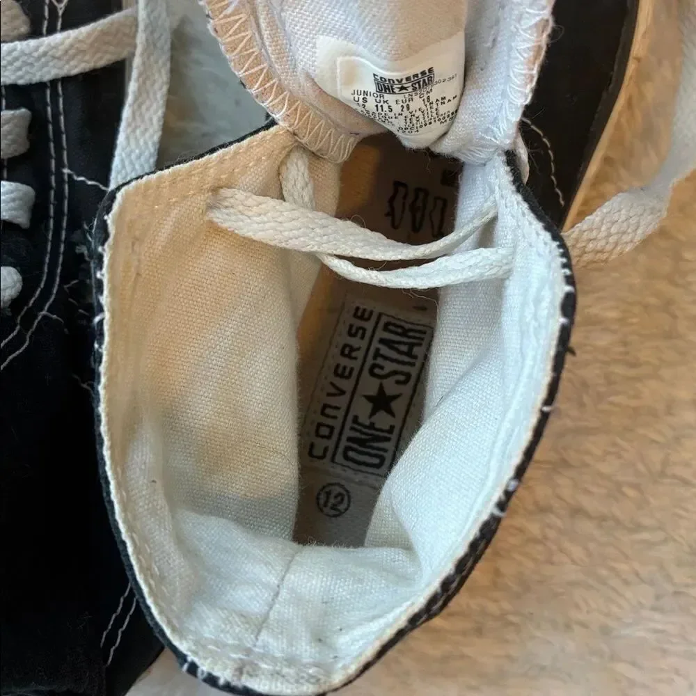 Converse One Star Kids Black and White High-Top Sneakers
